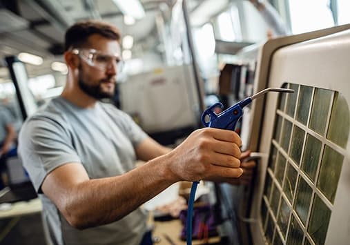 HVAC technician working on local search growth