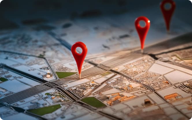 Real estate locations map